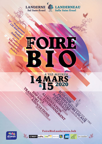 affiche Foire Bio Landerneau 14 et 15 mars